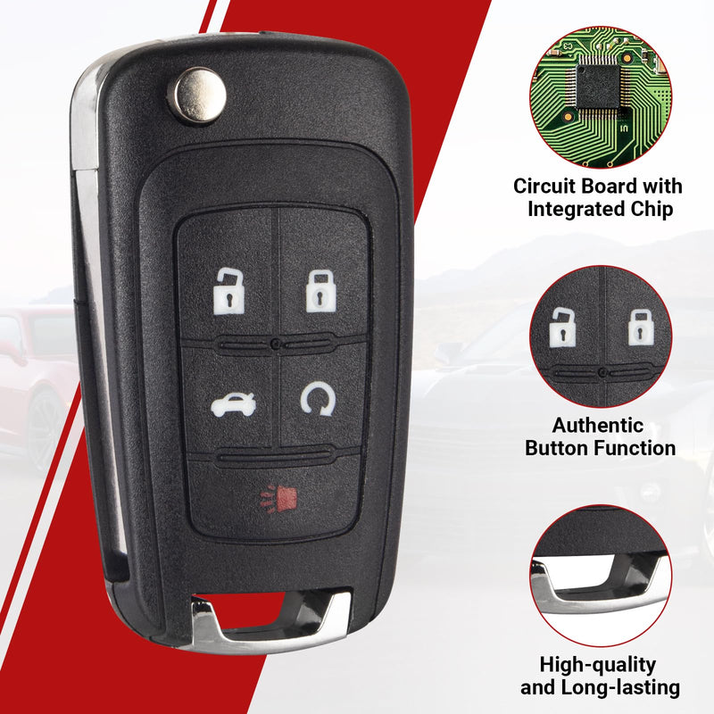 Key Fob Replacement Compatible with Chevy Cruze/Camaro/Equinox/Impala/Malibu/Sonic/GMC Terrain丨Buick Lacrosse/Regal/Verano/Encore/Allure OHT01060512 Keyless Entry Remote