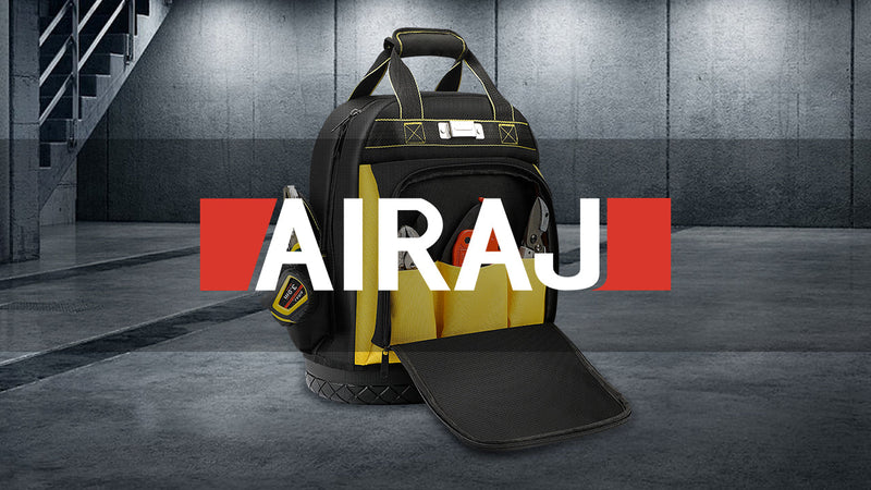 AIRAJ Heavy Duty Tool Backpack, 17 Inch Tool Bag Backpack,Durable Tool Bags 17 inch Yellow Tool Backpack