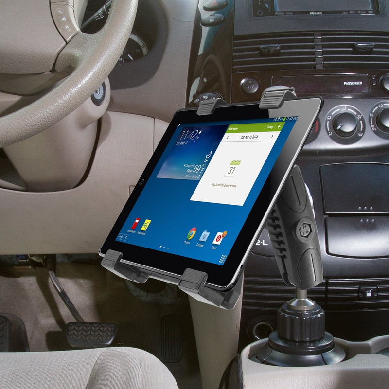 iBOLT TabDock Console - Heavy Duty Expandable and Adjustable Cup Holder Mount for All 7" - 10" Tablets (iPad, Nexus, Samsung Tab). Great for Work, Personal, and Business Vehicles