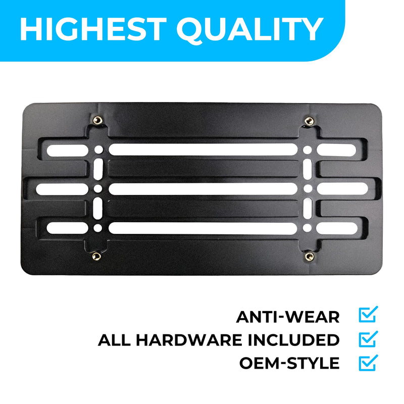 Front Bumper License Plate Bracket for Chevrolet 2000-2025, Plate Holder Set w 6 Unique Screw Bolts & Wrench Kit, License Tag Mounting Kit, Quality Plate Holders, Premium Car Accessories