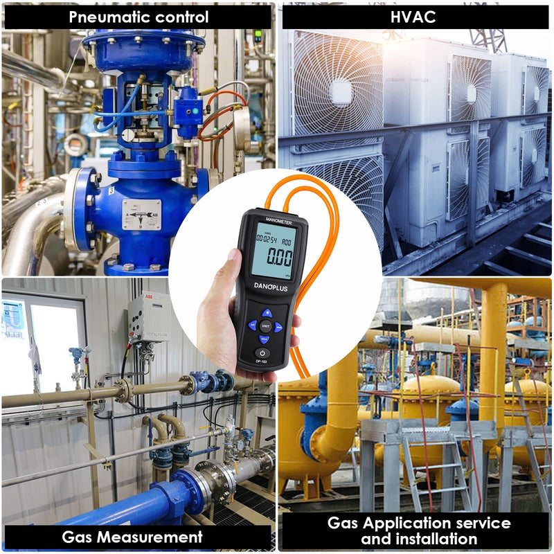Manometer Digital Gas Pressure Tester Differential Pressure Gauge HVAC Air Pressure Meter with Backlight Data Record Function