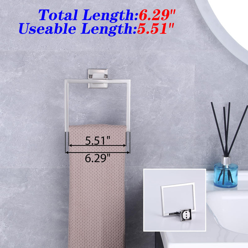 GERZWY Towel Ring and Toilet Paper Holder Polished Stainless Steel 2 Piece Bathroom Hardware Set Wall Mounted JG1956-2JG
