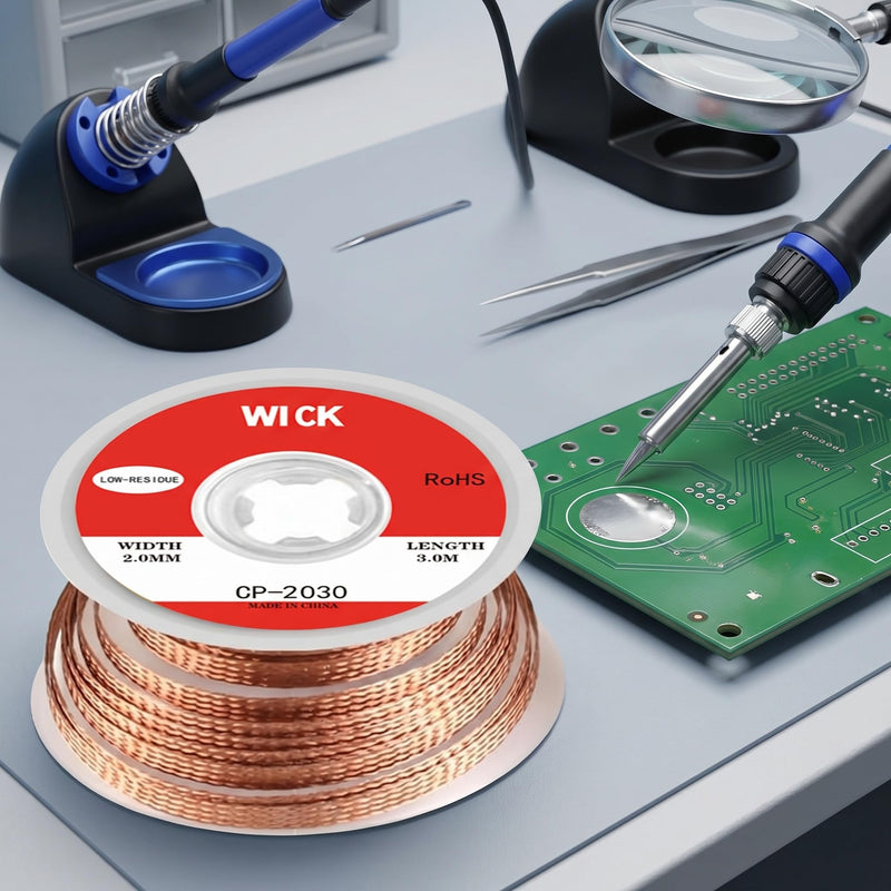 Soldering Wire, 4-Piece Desoldering Braid Set, No-Clean Desoldering Braid, 3M Copper Wire (1.0/1.5/2.0/2.5 mm) Desoldering Wick for Removing Solder and Disassembling Electrical Components | 4 Rollen No-Clean Entlötlitze, 3m Kupfer Entlötdraht (Kupferdr...