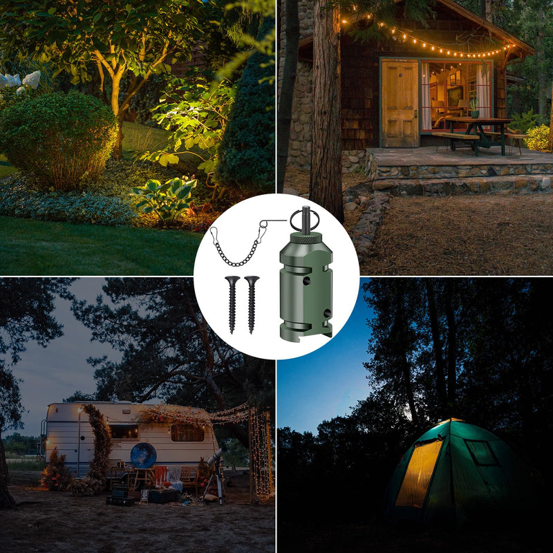 Perimeter Trip Alarm,Trip Alarm,12 Gauge Camping Trip Wire Alarm Device with 4pcs Screws,Early Warning Security System for Outdoor and Property Safety/Bear Deterrent -Dark Green (Adapter Not Included 2pc-Dark Green