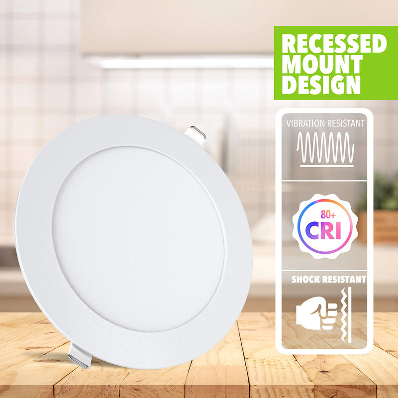 5 Pack Leisure LED RV Boat Recessed Ceiling Light 720 Lumen Super Slim LED Panel Light DC 12V 5.75" 9W Full Aluminum Downlights (Natural White) Natural White