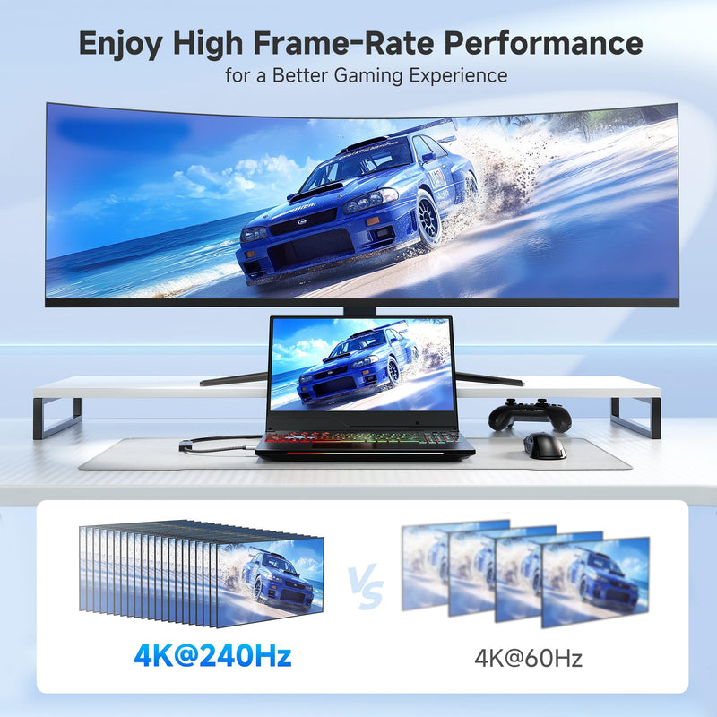 Cable Matters 48Gbps USB C to HDMI 2.1 Adapter for macOS, Supports 8K 60Hz / 4K 240Hz HDR, Thunderbolt 4 to HDMI 2.1, HDMI 2.1 to USB C Adapter, Compatible with Thunderbolt 5 Laptops