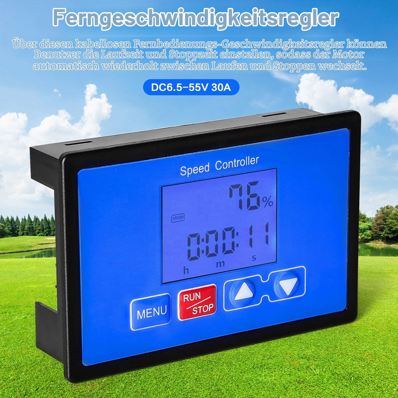 DEWIN Speed Controller, LCD Display 0-100% Adjustable Wireless Remote Control DC Motor Speed Controller DC 6.5-55V 30A