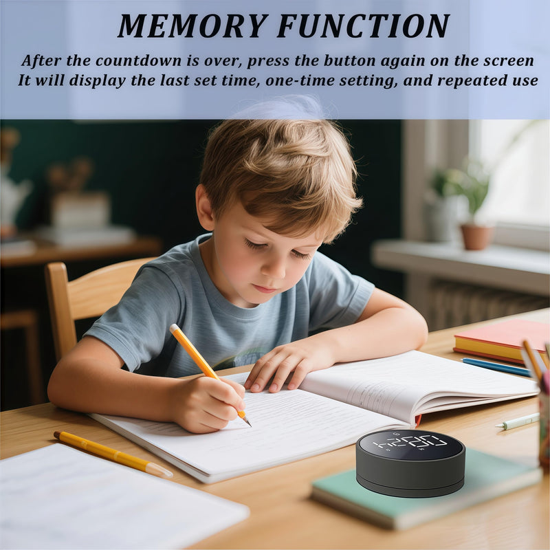 2Pcs Digital Kitchen Timer - Magnetic 199-Minute Countdown Countup Timer with Large LED Display,Volume Adjustable, Visual timers for Cooking,Gym,Meeting,Classroom,Study,Work,Outdoor Activities,Black Black-2pcs