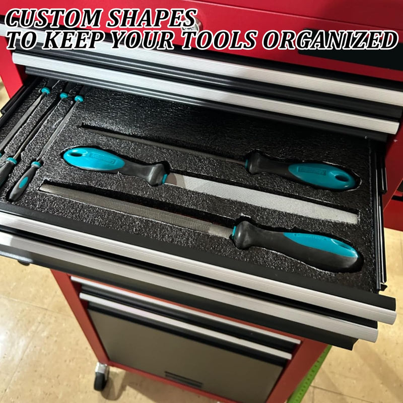 6 Pack Tool Box Foam Inserts for Cases,Tool Box Liner Polyethylene Sheets, Toolbox Kaizen Organizer and Storage Shadow(18 x 12 x 1 Inch,Red, Black) Red, 6 Pcs Foam
