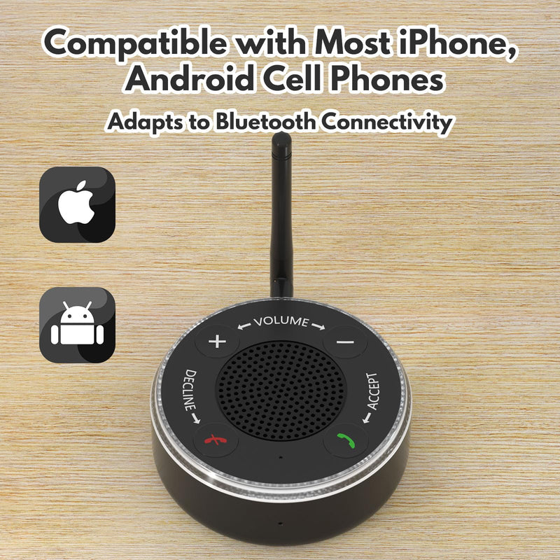 120dB Loud Cell Phone Ringer Amplifier | Red & Blue Flasher for Senior | Hearing Impaired Products | Wireless Speaker Booster for Phone| No Missed Calls