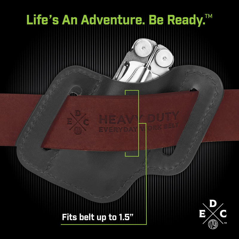 Multitool Sheath, Leather Case Pouch for Belts - Compatible with Full Size Leatherman, Gerber, SOG and Similar Sized Multitools - Canted, Easy Slide Black