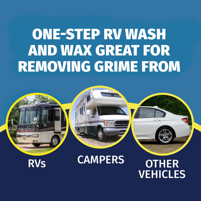 One-Step RV Wash and Wax With Ceramic Protection, Concentrated Car Wash and Wax for RVs and Campers, 20 fl oz Bottle