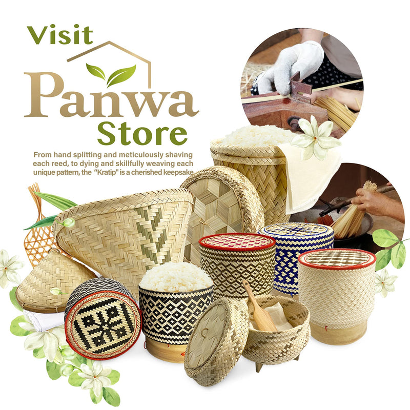 Traditional Sticky Rice Cooking Steamer Basket Wicker Lid Handcrafted “Universal Fit for all Large” Wing and Round Baskets