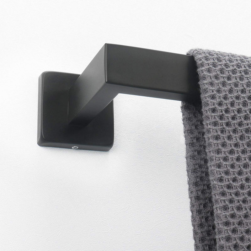 NearMoon Towel Bar, Bath Accessories Premium Thicken Stainless Steel Square Shower Towel Rack for Bathroom, Towel Holder Wall Mounted (1 Pack, Matte Black, 33 Inch) 1 Pack