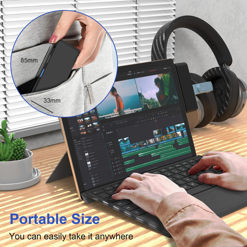 Surface Go Accessories HDMI Adapter for Microsoft - Surface Go/Go 2/Go 3 Docking Station with 4K HDMI + USB 3.0/2.0 Port + 3.5mm Audio Adapter, Dock Hub for Surface Go External Mouse and Keyboard