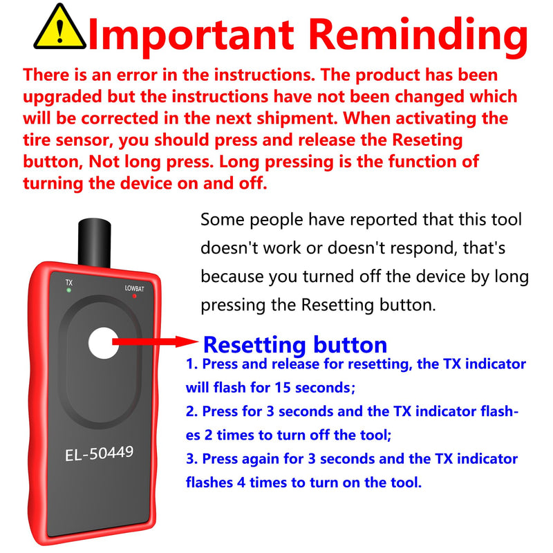 TPMS Relearn Tool for Ford Lincoln Mercury TPMS Reset Tool Tire Pressure Sensor Reset for F150 F250 Flex Ranger Explorer Fusion Edge Focus Escape Transit mkz mkx TPMS Programming Tool EL-50449 OEC-T5
