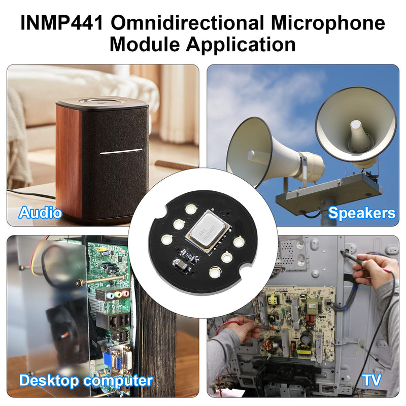 Pack of 5 INMP441 Omnidirectional Microphone Module 24 Bit I2S Interface Digital Output Compatible with ESP-32 Arduino
