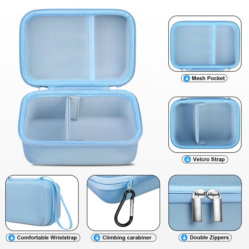 RAIALL Carrying Case for Phomemo M150 Label Maker Machine, Hard Storage Box for M150 Bluetooth Sticker Printer, Travel Bag with Mesh Pocket fits Printer Labels and USB Cable, Blue