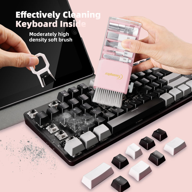Keyboard Cleaning Kit, All in One Laptop Cleaning Kit for MacBook iPhone iPad Tablet, Multifunctional Keyboard Cleaner Compact Computer Cleaning Kit with Spray Brush Tool, Laptop Keyboard Cleaner