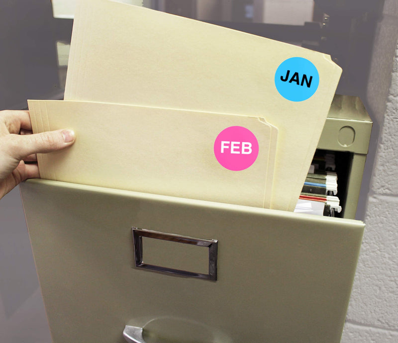 ChromaLabel 1.50 Inch Round Month Labels, 288 Stickers per Pack, Variety Pack 1