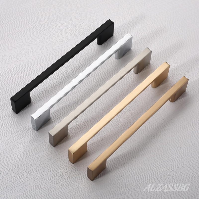 Alzassbg Champagne Bronze Cabinet Pulls and Handles 5 Pack, AL3051TGP | 5 Inch Hole Center, Rectangle Design, Decorative Hardware Handles, for Cabinets and Drawers 5" Hole Center
