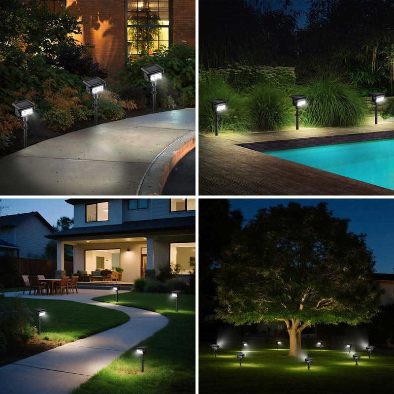 Solar Lights Outdoor, Motion Sensor Outdoor Solar Spotlights Waterproof, Outside Wall Lights, Outdoor Lights Solar Powered for Garden/Patio/Yard/Lawn/Backyard, Warm Yellow Light, 2 Packs Yellow-2 Pack Black