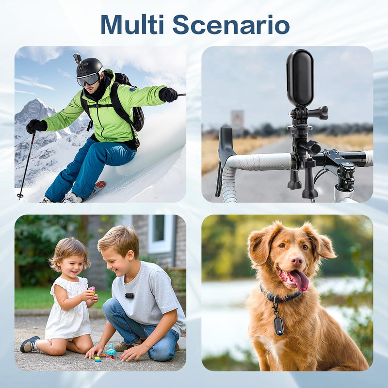 Li&Lu 4K Thumb Action Camera, Sports & Action Video Cameras Portable for Cycling, Motorcycle (with 64G-Card, Black) 4K High Configuration