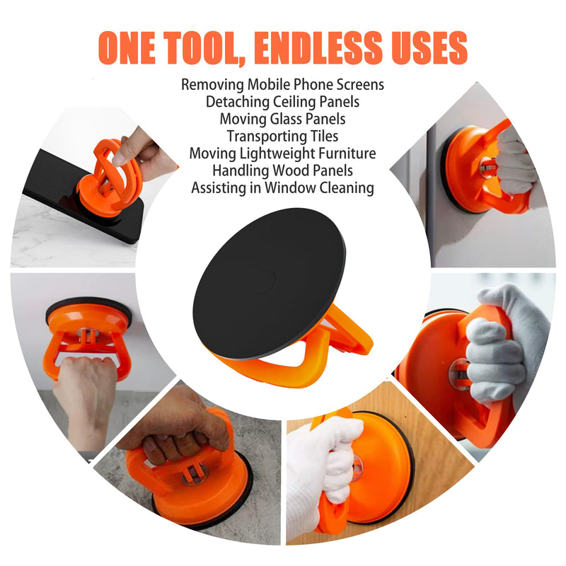 Large Orange Car Dent Puller, Powerful Dent Removal Tool - Multi-Purpose Dent Puller Suction Cup for Car, Glass, Tiles, Mirrors - Durable and Easy to Use