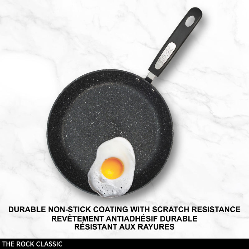 Starfrit The Rock 26cm (10") Non-Stick Multi Pan - Tawa - Durable Forged Aluminum - Oven Safe - PFOA Free - Easy to Clean - Black 10 inches 10" Multi Pan Fry pan