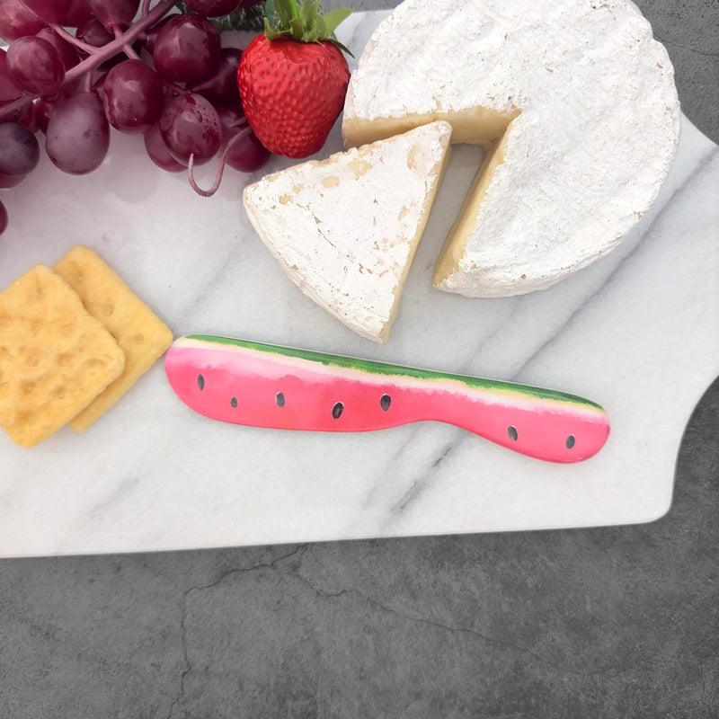 UPware Watermelon Cheese Spreader Set, Melamine Multipurpose Butter Spreaders for Cream, Cheese, Jelly, Mayo, Frosting, and Sandwich, Red, 6 Inch, Set of 6