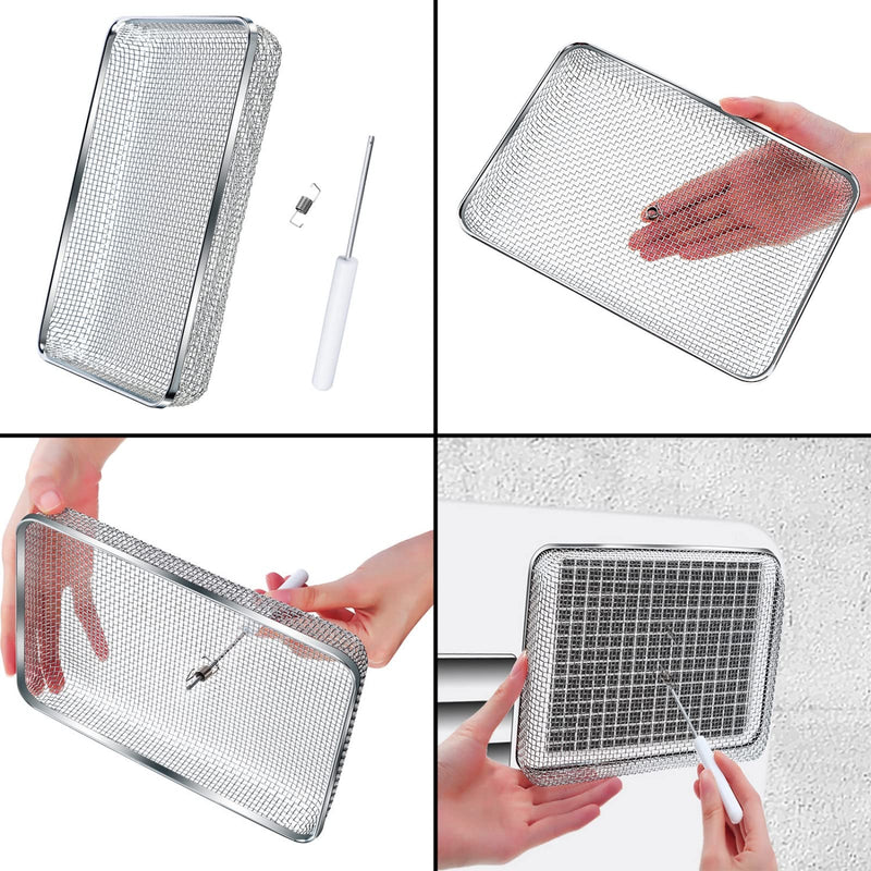 Tatuo Flying Insect Screen RV Furnace Vent Cover Water Heater Vent Cover Stainless Steel Mesh with Installation Tool (8.5 x 6 Inch) 8.5 x 6 Inch