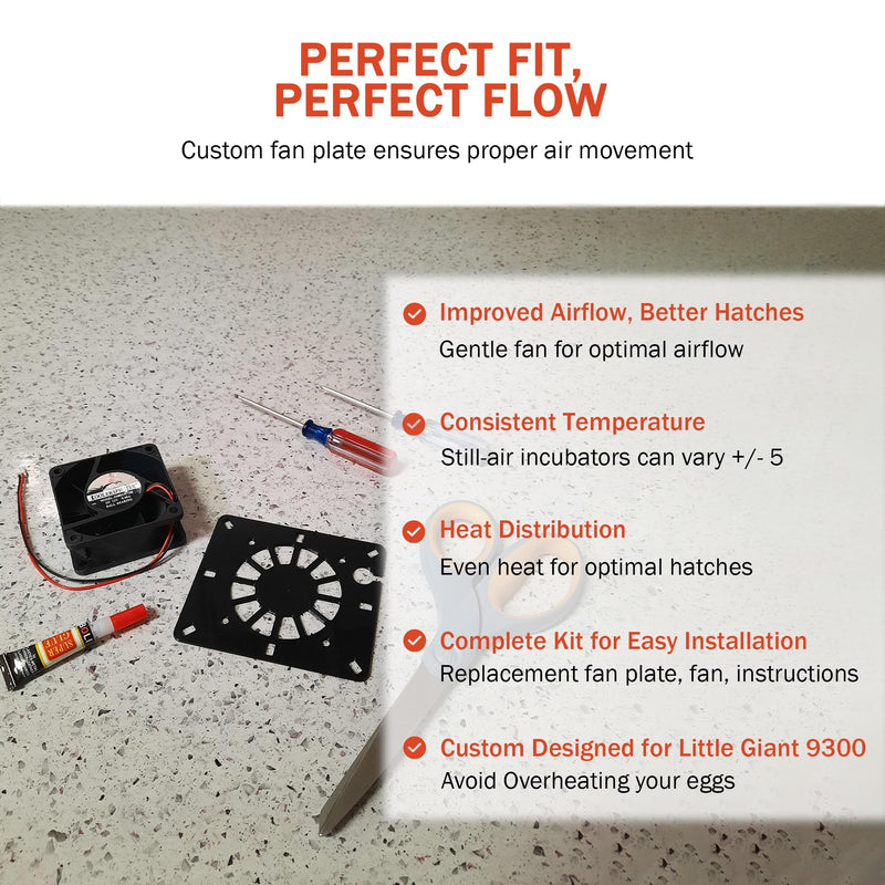 Fan for Little Giant 9300 Incubator, Egg Incubator Fan, Installation Guide