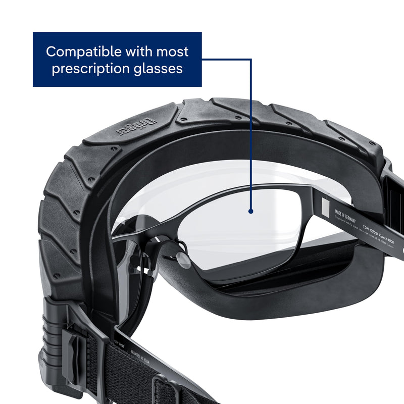 Dräger Safety Glasses X-pect 4800 | Anti-Fog & Anti-Scratch Safety Goggles with Double Screen Black