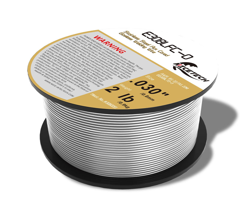 Gasless Flux Cored Welding Wire, Stainless Steel, E308LFC-O. 030-Diameter, 2 Pound Spool, Silver, Package of 1