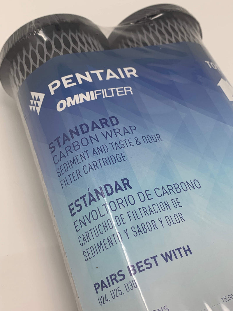 OMNIFilter 2-Pack Whole House Replacement Under Sink Water Filter Carbon Wrapped Cartridge (TO1-DS12-05) Reduces Chlorine Taste Odor Sediment