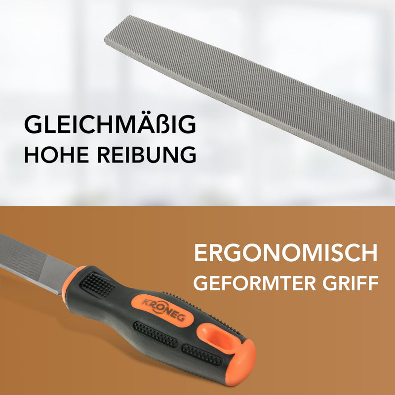 KRONEG file set - [21-piece] file set - high-quality steel metal files for wood, metal & plastic - file set with cross cut - key files - including carrying case, wire brush & 4-in-1 file