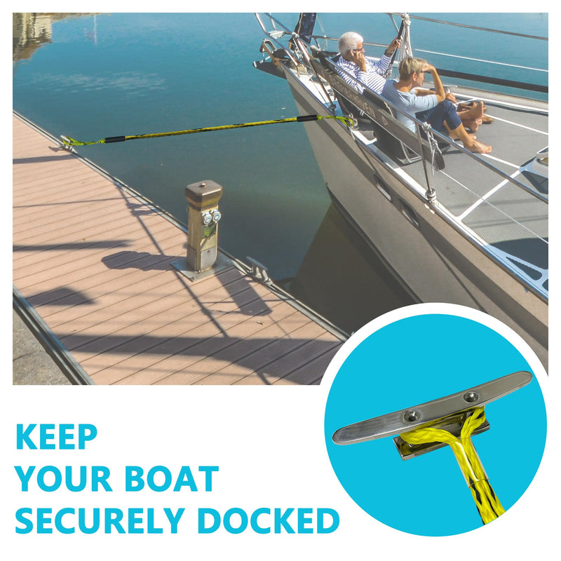 Boat Bungee Dock Line,Mooring Rope,Marine Anchor Line Boat Supplies Accessory for Docking Pontoon Boat,Seadoo,Bass Boat,Kayak,Watercraft,WaveRunner 4-5.5FT (Yellow) Yellow