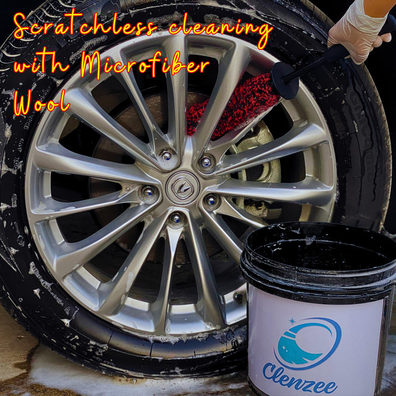 Premium Microfiber Wheel Cleaner Brush | Soft Non-Metallic Rim Cleaner Brush & Wheel Brush for Cleaning Rims & Wheels | Regular Size 1