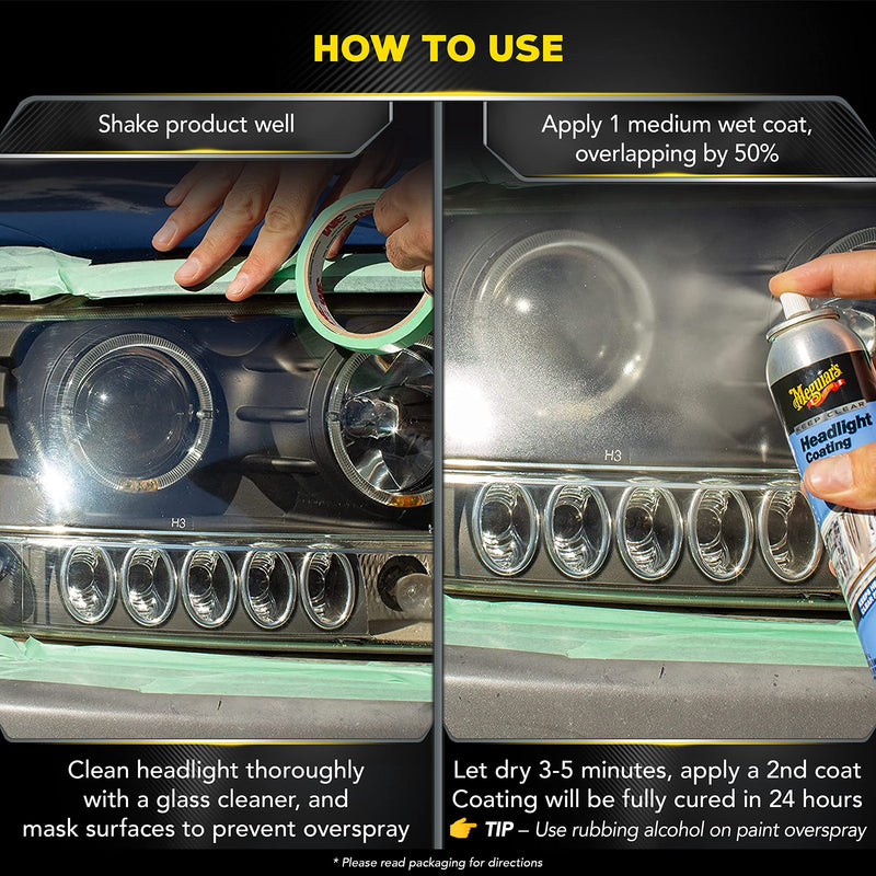 Meguiar's Keep Clear Headlight Coating - Durable, Long-Lasting Protection Prevents Oxidation and Prevents Yellowing for a Year - Easy Application - 4 Oz Aerosol