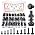 371PCS Flange Hex Black Bolts and Nuts Assortment Kit M6x1.0 M8x1.25 M10x1.5 Metric Bolts Nuts Washers Assortment Class 10.9 Alloy Steel Black Zinc Plated,Full Thread