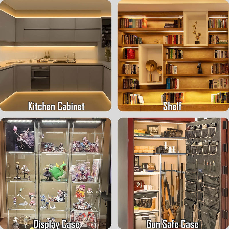 Under Cabinet Lights, Plug in, Seamlessly Linkable 12 Inch, 6 Bars+Switch+Extensions, Under Counter Lighting for Kitchen, Closet, Gun Safe, Shelf, Display Case, LED 5000k Daylight 6 Pack
