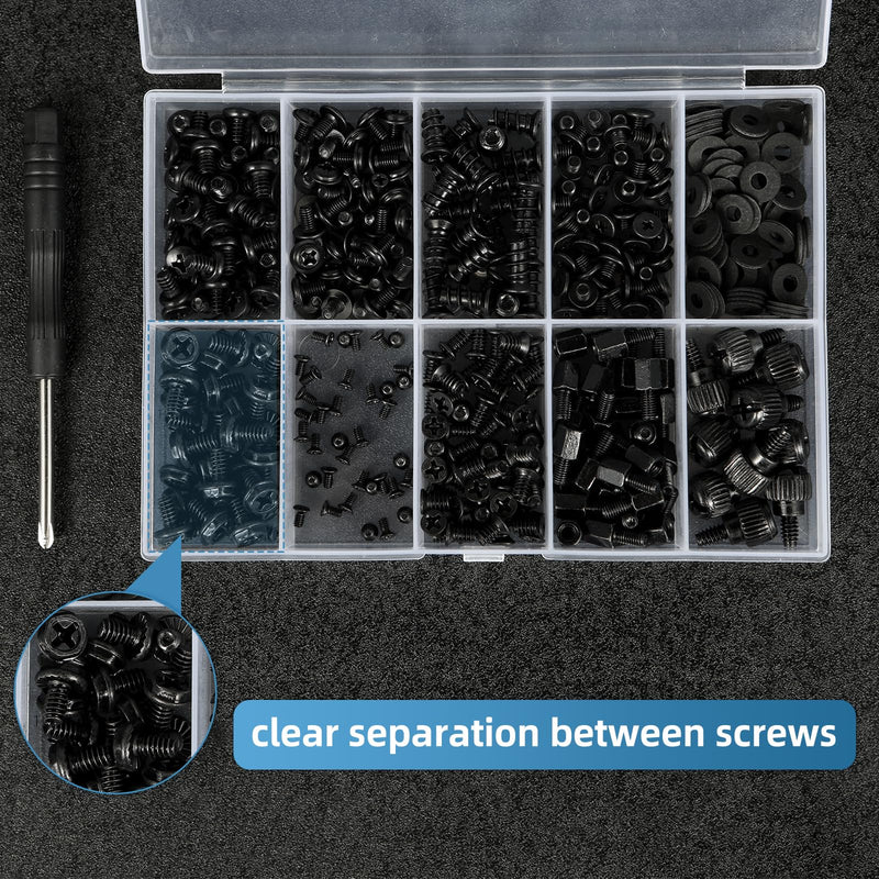 400PCS Computer Screws Assortment Kit with Screwdriver Motherboard Standoffs Screws for Universal Motherboard, HDD, SSD, Hard Drive,Fan, Power Supply, Graphics, PC Case, DIY Installation and Repair