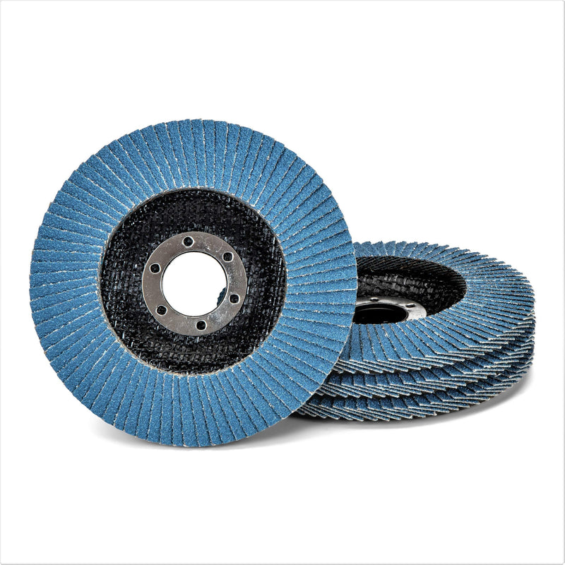 20 pieces/professional flap discs/blue/Ø 125 mm/mix pack (5 x grain 40-60 - 80-120 each) / stainless steel/grinding discs/lamella discs