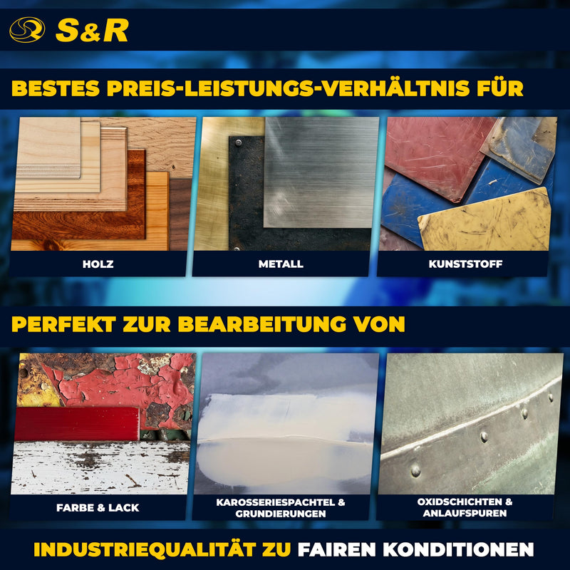 S&R Abrasive Fleece Roll 5 m x 100 mm Grit 240, Aluminum Oxide Sanding Roll | Abrasive Fleece Pads for Metal, Wood, Stainless Steel, Paint, Sanding Pad, Polishing Fleece, Robust, Flexible, Cuttable, Durable