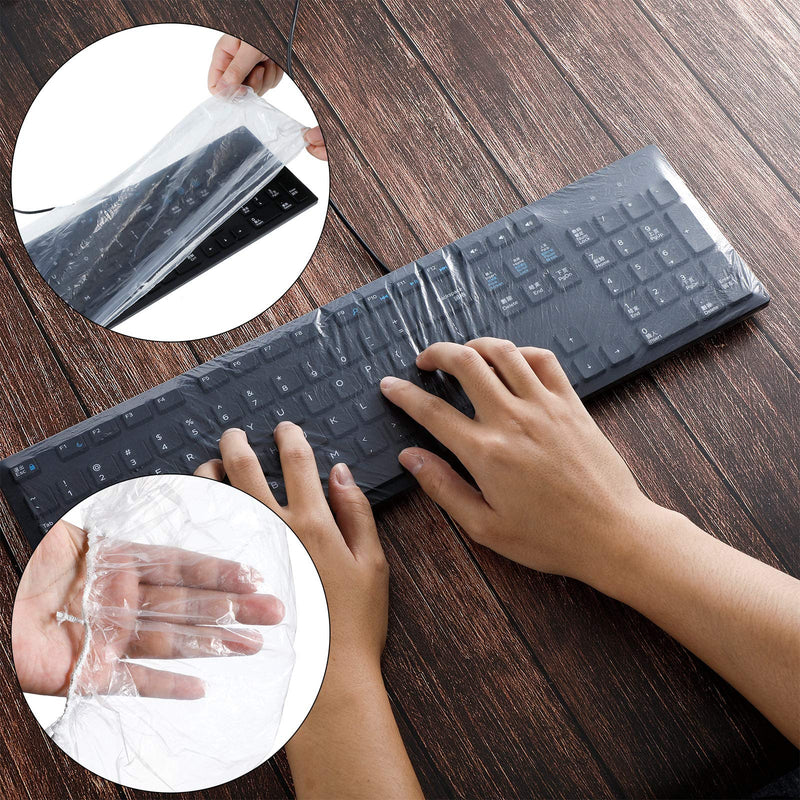 Weewooday 60 Pcs Universal Keyboard Protector Cover Wipeable 0.025mm Disposable Keyboard Cover Fully Covered Waterproof Anti-Dust Keyboard Cover for Desktop Keyboard Barrier for Schools, Office