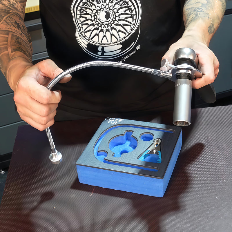 CCLIFE Rotary Protractor 1/2 Inch with Magnetic Arm and Claw Arm Set | Precision gauge for tightening expansion screws, with magnetic arm and claw arm for accurate angle measurement.