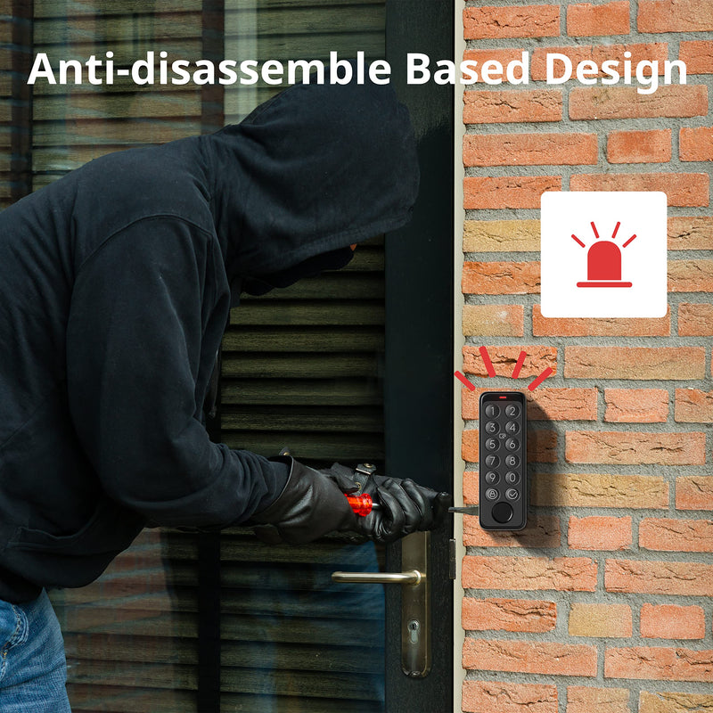 SwitchBot Smart Keypad Touch for SwitchBot Lock, Fingerprint Keyless Home Entry, IP65 Waterproof, Supports Virtual Passwords for Home Security Fingerprint Keypad Touch