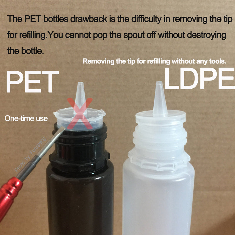120mL LDPE Unicorn Plastic Thin Tip Dropper Bottles 4oz Free Mini Funnel (12 Pack)