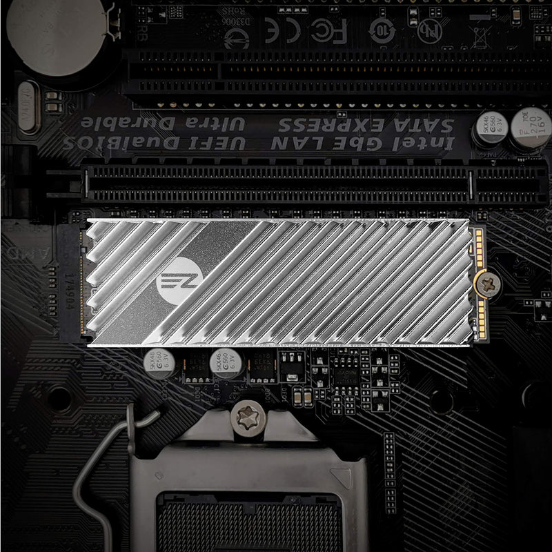 EZDIY-FAB M.2 2280 SSD Heatsink, Double-Sided Heatsink, High Performance SSD Cooler for PC/PS5 for PCIE NVME M.2 SSD or SATA M.2 SSD-Silver Silver