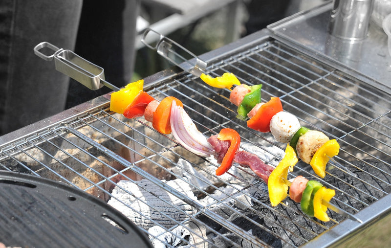 Jokari Pro Grade 6 in 1 Lighted Grill Tool. All in One Cooking Utensil Includes Easy Grip Handle, Spatula, Adjustable Tongs, Knife Blade, Scraper, Bottle Opener and LED Flashlight for Night Grilling. Tool Only